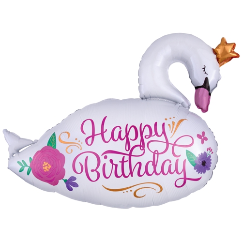 Folienballon-Happy-Birthday-Schwan-Shape-Geschenk-zum-Geburtstag