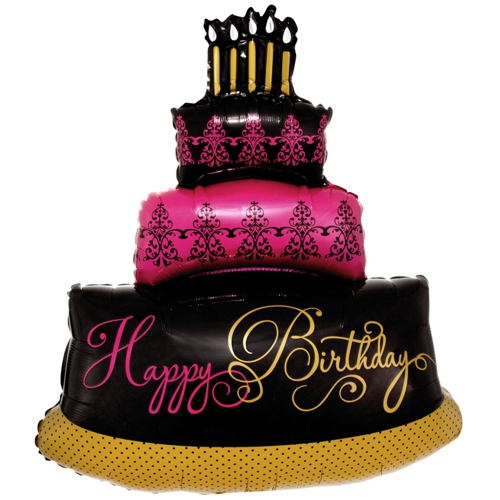 Folienballon-Happy-Birthday-Torte-Fabulous-Celrbration-Luftballon-Shape-Geschenk-zum-Geburtstag-Dekoration