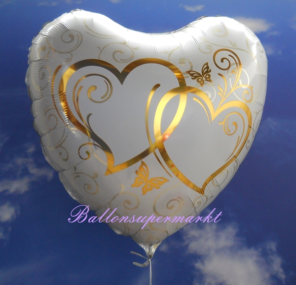 Folienballon-Herzen-verschlungen-jumbo-gold-Luftballon-Hochzeit-Hochzeitsdekoration-Goldhochzeit