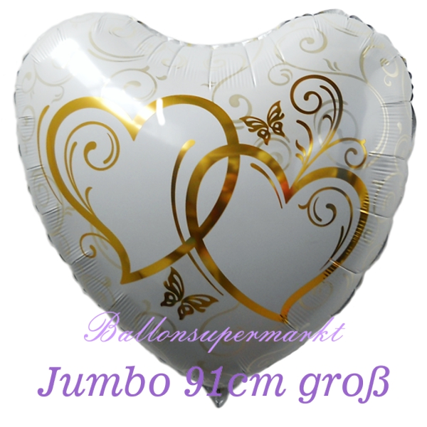 Folienballon-Herzen-verschlungen-jumbo-gold-Luftballon-zur-Hochzeit-Hochzeitsdekoration-Goldhochzeit-Liebe-Ballon