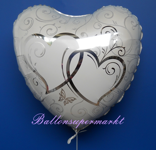 Folienballon-Herzen-verschlungen-jumbo-silber-Luftballon-Hochzeit-Hochzeitsdekoration-Silberhochzeit-Ballon