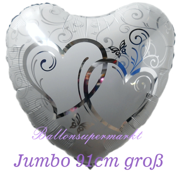 Folienballon-Herzen-verschlungen-jumbo-silber-Luftballon-zur-Hochzeit-Hochzeitsdeko-Silberhochzeit-Liebe-Ballon