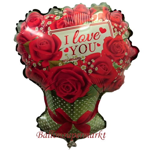 Folienballon-I-Love-You-Rosenbouquet-Luftballon-Shape-Geschenk-Liebe-zum-Valentinstag-Dekoration