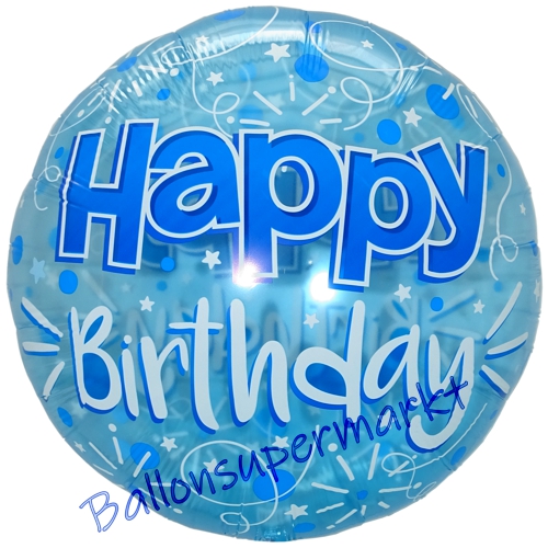 Folienballon-Lucid-Blue-Happy-Birthday-Jumbo-Luftballon-Geschenk-zum-Geburtstag-Dekoration-Transparent