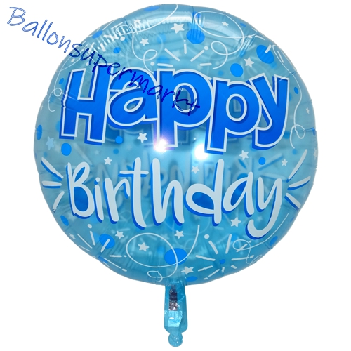Folienballon-Lucid-Blue-Happy-Birthday-Jumbo-Luftballon-Geschenk-zum-Geburtstag-Dekoration