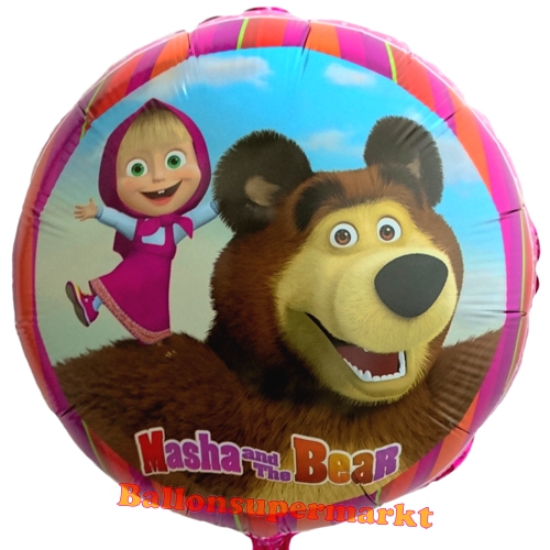 Folienballon-Masha-und-der-Baer-rund-Luftballon-Partydekoration-Geschenk-Geburtstag