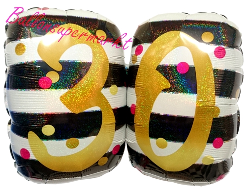 Folienballon-Milestone-Birthday-30-Shape-Luftballon-holografisch-zum-30-Geburtstag-Geschenk-Jubilaeum