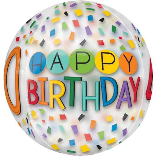 Folienballon-Orbz-Happy-Birthday-Rainbow-40-Luftballon-Kugel-zum-40.-Geburtstag-Klar