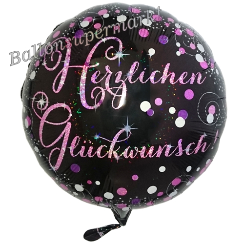 Folienballon-Pink-Celebration-Herzlichen-Glueckwunsch-Luftballon-holografisch-zum-Geburtstag-Geschenk-Jubilaeum
