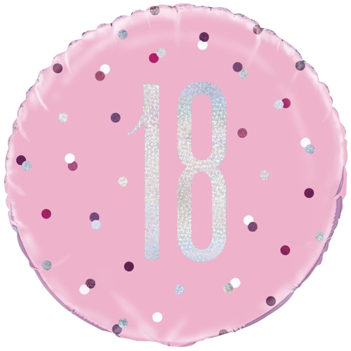 Folienballon-Pink-and-Silver-Glitz-18-holografisch-Luftballon-Geschenk-zum-18.-Geburtstag-Dekoration