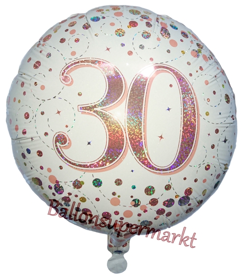 Folienballon-Sparkling-Fizz-Rosegold-30-Luftballon-holografisch-30-Geburtstag-Geschenk-Jubilaeum
