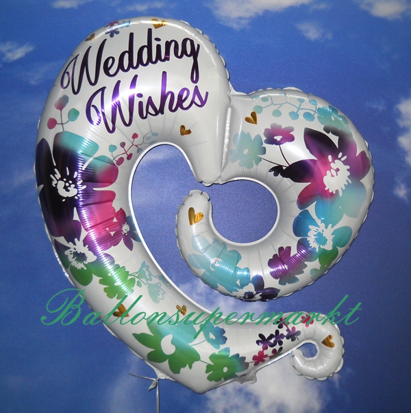 Folienballon-Wedding-Wishes-Shape-Herz-Hochzeit-Hochzeitsdekoration-Hochzeitsgeschenk-Luftballon