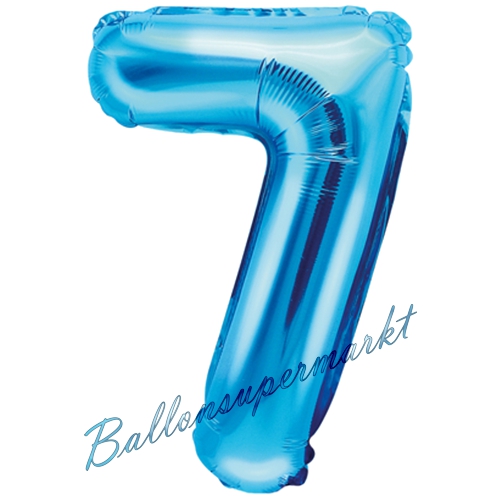 Folienballon-Zahl-35-cm-7-Blau-Luftballon-Geschenk-Geburtstag-Jubilaeum-Firmenveranstaltung