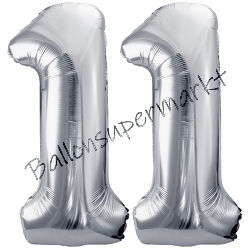 Folienballons-86cm-Zahlen-11-Silber-Luftballon-Geschenk-Geburtstag-Jubilaeum-Firmenveranstaltung Folienballons-86cm-Zahlen-11-Silber-Luftballon-Geschenk-Geburtstag-Jubilaeum-Firmenveranstaltung