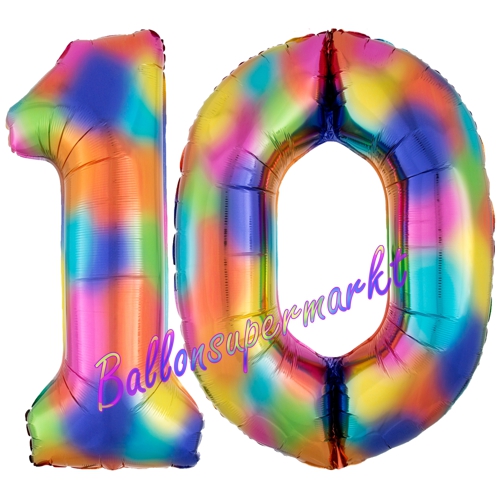 Folienballons-Zahlen-10-Regenbogen-Luftballons-Geschenk-10.-Geburtstag-Jubilaeum-Firmenveranstaltung