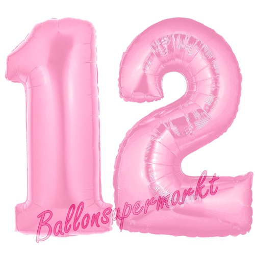 Folienballons-Zahlen-12-Rosa-Luftballons-Geschenk-12.-Geburtstag-Jubilaeum-Firmenveranstaltung