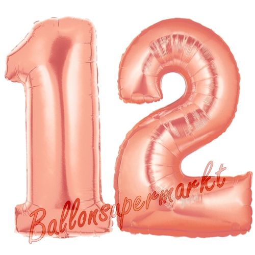 Folienballons-Zahlen-12-Rosegold-Luftballons-Geschenk-12.-Geburtstag-Jubilaeum-Firmenveranstaltung