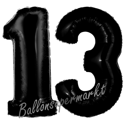 Folienballons-Zahlen-13-Schwarz-Luftballons-Geschenk-13.-Geburtstag-Jubilaeum-Firmenveranstaltung