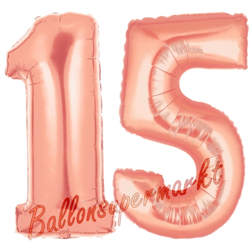 Folienballons-Zahlen-15-Rosegold-Luftballons-Geschenk-15.-Geburtstag-Jubilaeum-Firmenveranstaltung