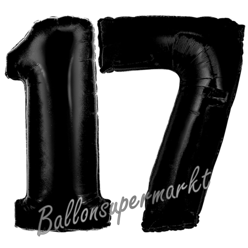 Folienballons-Zahlen-17-Schwarz-Luftballons-Geschenk-17.-Geburtstag-Jubilaeum-Firmenveranstaltung