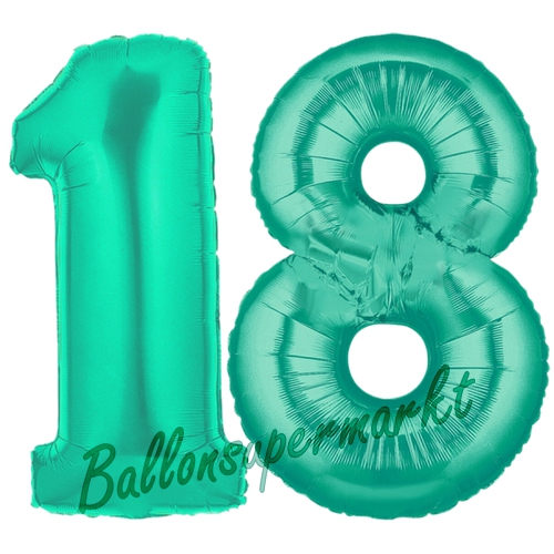 Folienballons-Zahlen-18-Aquamarin-Luftballons-Geschenk-18.-Geburtstag-Jubilaeum-Firmenveranstaltung