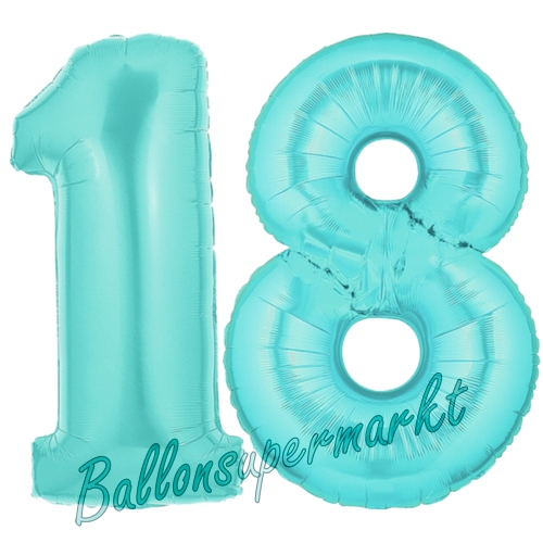 Folienballons-Zahlen-18-Türkis-Luftballons-Geschenk-18.-Geburtstag-Jubilaeum-Firmenveranstaltung