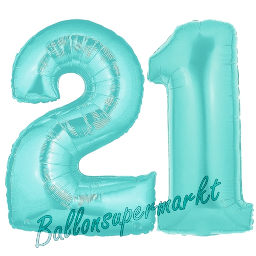 Folienballons-Zahlen-21-Tuerkis-Luftballons-Geschenk-21.-Geburtstag-Jubilaeum-Firmenveranstaltung