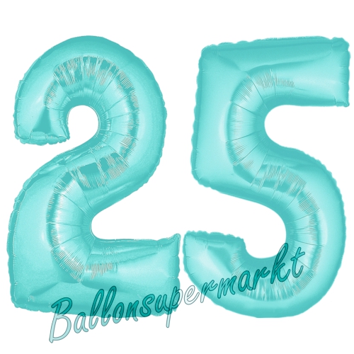 Folienballons-Zahlen-25-Tuerkis-Luftballons-Geschenk-25.-Geburtstag-Jubilaeum-Firmenveranstaltung