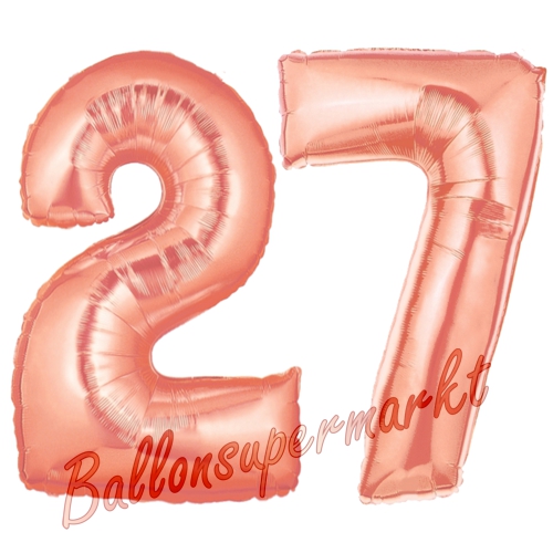 Folienballons-Zahlen-27-Rosegold-Luftballons-Geschenk-27.-Geburtstag-Jubilaeum-Firmenveranstaltung