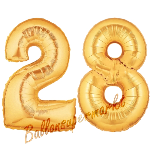 Folienballons-Zahlen-28-Gold-Luftballons-Geschenk-28.-Geburtstag-Jubilaeum-Firmenveranstaltung