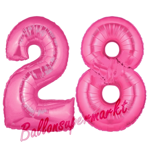 Folienballons-Zahlen-28-Pink-Luftballons-Geschenk-28.-Geburtstag-Jubilaeum-Firmenveranstaltung