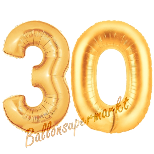 Folienballons-Zahlen-30-Gold-Luftballons-Geschenk-30.-Geburtstag-Jubilaeum-Firmenveranstaltung