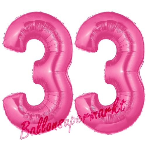 Folienballons-Zahlen-33-Pink-Luftballons-Geschenk-33.-Geburtstag-Jubilaeum-Firmenveranstaltung