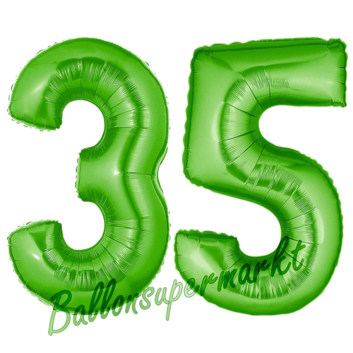 Folienballons-Zahlen-35-Gruen-Luftballons-Geschenk-35.-Geburtstag-Jubilaeum-Firmenveranstaltung