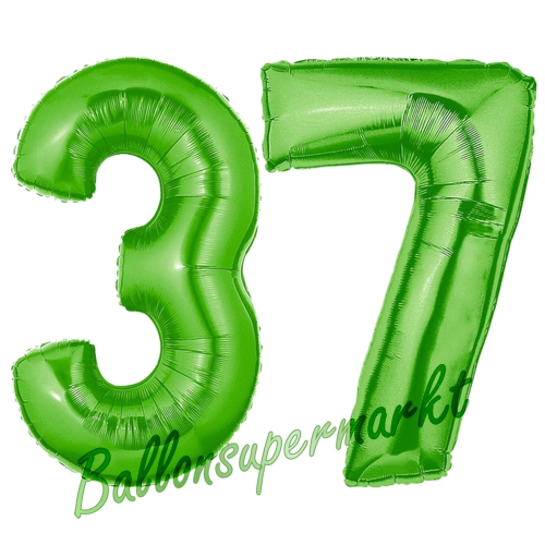 Folienballons-Zahlen-37-Gruen-Luftballons-Geschenk-37.-Geburtstag-Jubilaeum-Firmenveranstaltung