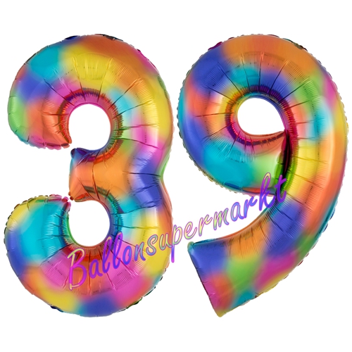 Folienballons-Zahlen-39-Regenbogen-Luftballons-Geschenk-39.-Geburtstag-Jubilaeum-Firmenveranstaltung