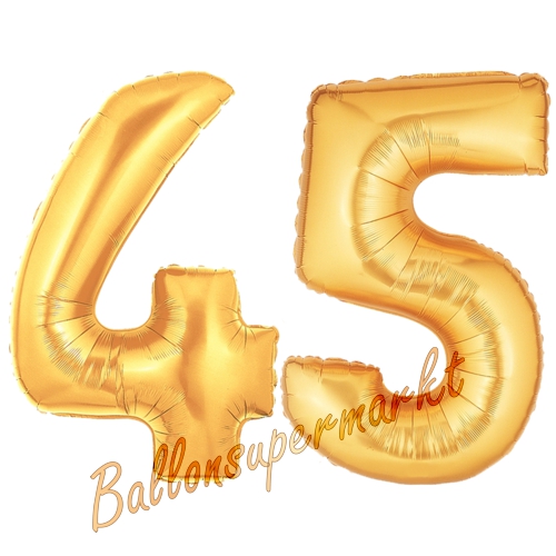 Folienballons-Zahlen-45-Gold-Luftballons-Geschenk-45.-Geburtstag-Jubilaeum-Firmenveranstaltung