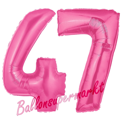 Folienballons-Zahlen-47-Pink-Luftballons-Geschenk-47.-Geburtstag-Jubilaeum-Firmenveranstaltung