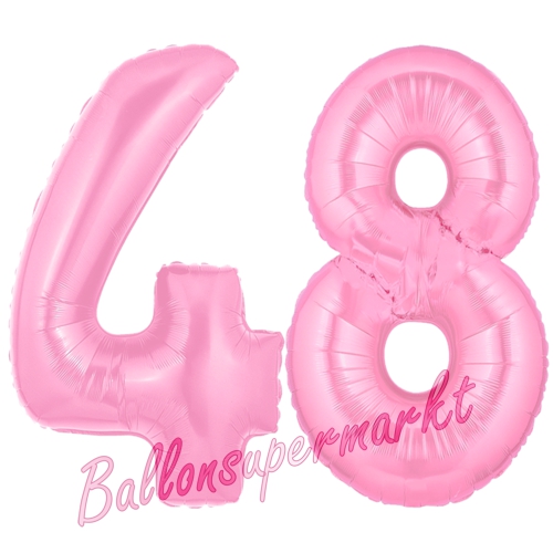 Folienballons-Zahlen-48-Rosa-Luftballons-Geschenk-48.-Geburtstag-Jubilaeum-Firmenveranstaltung