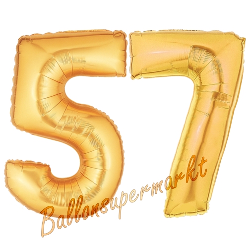 Folienballons-Zahlen-57-Gold-Luftballons-Geschenk-57.-Geburtstag-Jubilaeum-Firmenveranstaltung