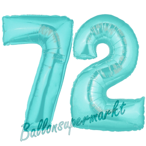 Folienballons-Zahlen-72-Tuerkis-Luftballons-Geschenk-72.-Geburtstag-Jubilaeum-Firmenveranstaltung