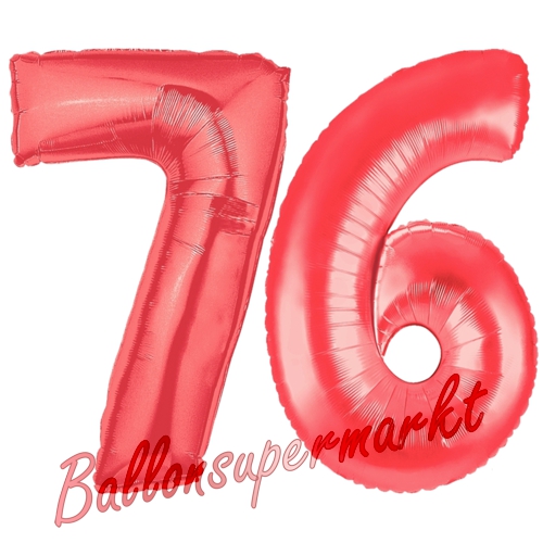 Folienballons-Zahlen-76-Rot-Luftballons-Geschenk-76.-Geburtstag-Jubilaeum-Firmenveranstaltung