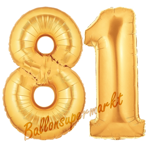 Folienballons-Zahlen-81-Gold-Luftballons-Geschenk-81.-Geburtstag-Jubilaeum-Firmenveranstaltung