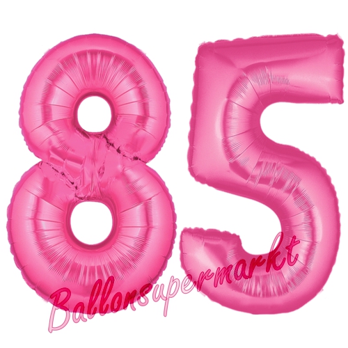 Folienballons-Zahlen-85-Pink-Luftballons-Geschenk-85.-Geburtstag-Jubilaeum-Firmenveranstaltung