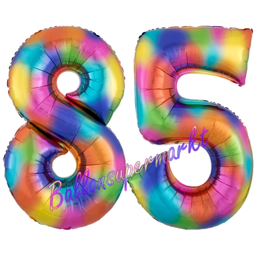 Folienballons-Zahlen-85-Regenbogen-Luftballons-Geschenk-85.-Geburtstag-Jubilaeum-Firmenveranstaltung