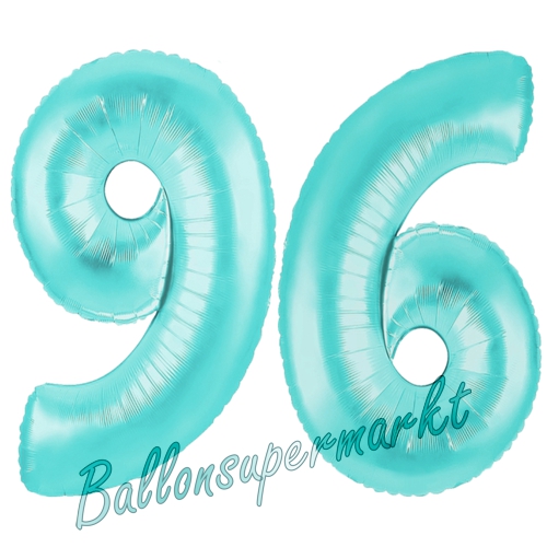 Folienballons-Zahlen-96-Tuerkis-Luftballons-Geschenk-96.-Geburtstag-Jubilaeum-Firmenveranstaltung