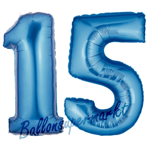 Folienballons-Zahlen-15-Blau-Luftballons-Geschenk-15.-Geburtstag-Jubilaeum-Firmenveranstaltung