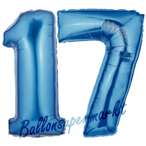 Folienballons-Zahlen-17-Blau-Luftballons-Geschenk-17.-Geburtstag-Jubilaeum-Firmenveranstaltung