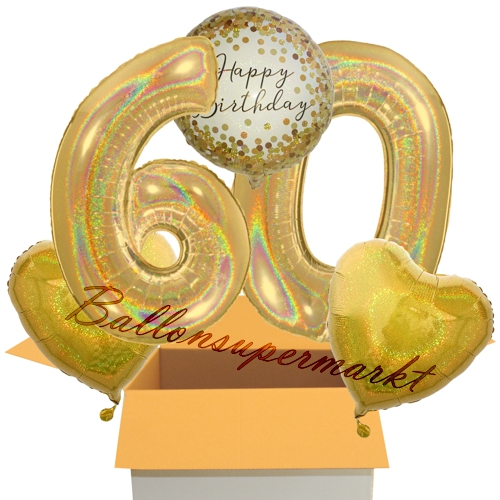 Folienballons-im-Karton-Happy-Birthday-Gold-Sparkle-2-Zahlen-60-2-Herzballons-gold-holografisch-Dekoration-60.-Geburtstag