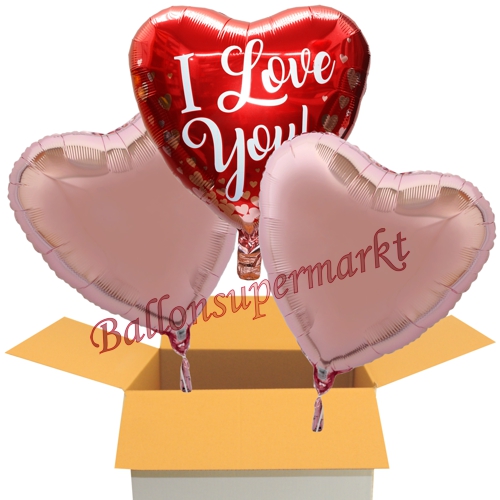Folienballons-im-Karton-I-Love-You-Rose-Gold-Hearts-Ballongruss-Liebesbotschaft-Valentinstag-3er-Karton